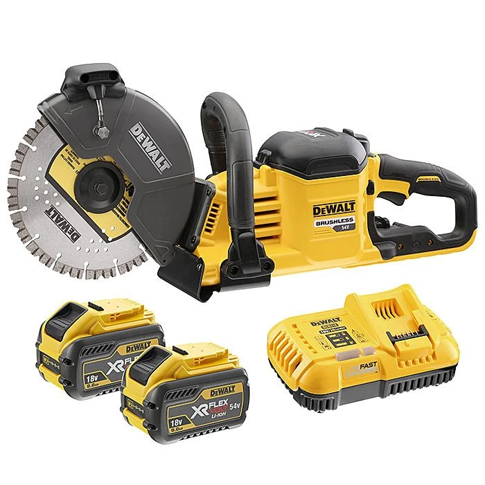 DeWalt DCS690X2 54V VR Flexvolt Li-ion Accu Doorslijpmachine (2x 9.0ah Accu) - 230mm - DCS690X2-QW 1 DeWalt DCS690X2 54V VR Flexvolt Li-ion Accu Doorslijpmachine (2x 9.0ah Accu) - 230mm - DCS690X2-QW