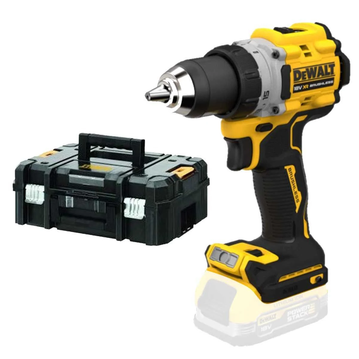 DeWALT DCD805E1T-QW 18V Li-ion XR Accu Klopboormachine G3 Set (1x POWERSTACK Accu) In TSTAK Koffer - Koolborstelloos 2 DeWALT DCD805E1T-QW 18V Li-ion XR Accu Klopboormachine G3 Set (1x POWERSTACK Accu) In TSTAK Koffer - Koolborstelloos - Afbeelding 2