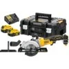 DeWALT DCS571P2-QW 18V Li-ion Accu Cirkelzaag Set (2x 5.0Ah) In TSTAK Koffer - 115 Mm - Koolborstelloos