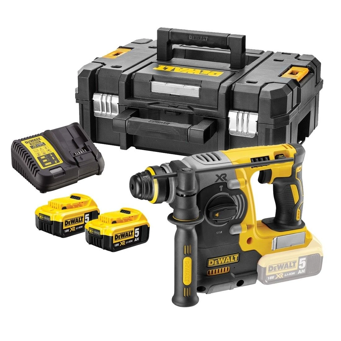DeWalt DCH273P2T 18V Li-Ion Accu SDS-plus Combihamer Set (2x 5.0Ah Accu) In TSTAK - 2,1J - Koolborstelloos - DCH273P2T-QW 1 DeWalt DCH273P2T 18V Li-Ion Accu SDS-plus Combihamer Set (2x 5.0Ah Accu) In TSTAK - 2,1J - Koolborstelloos - DCH273P2T-QW