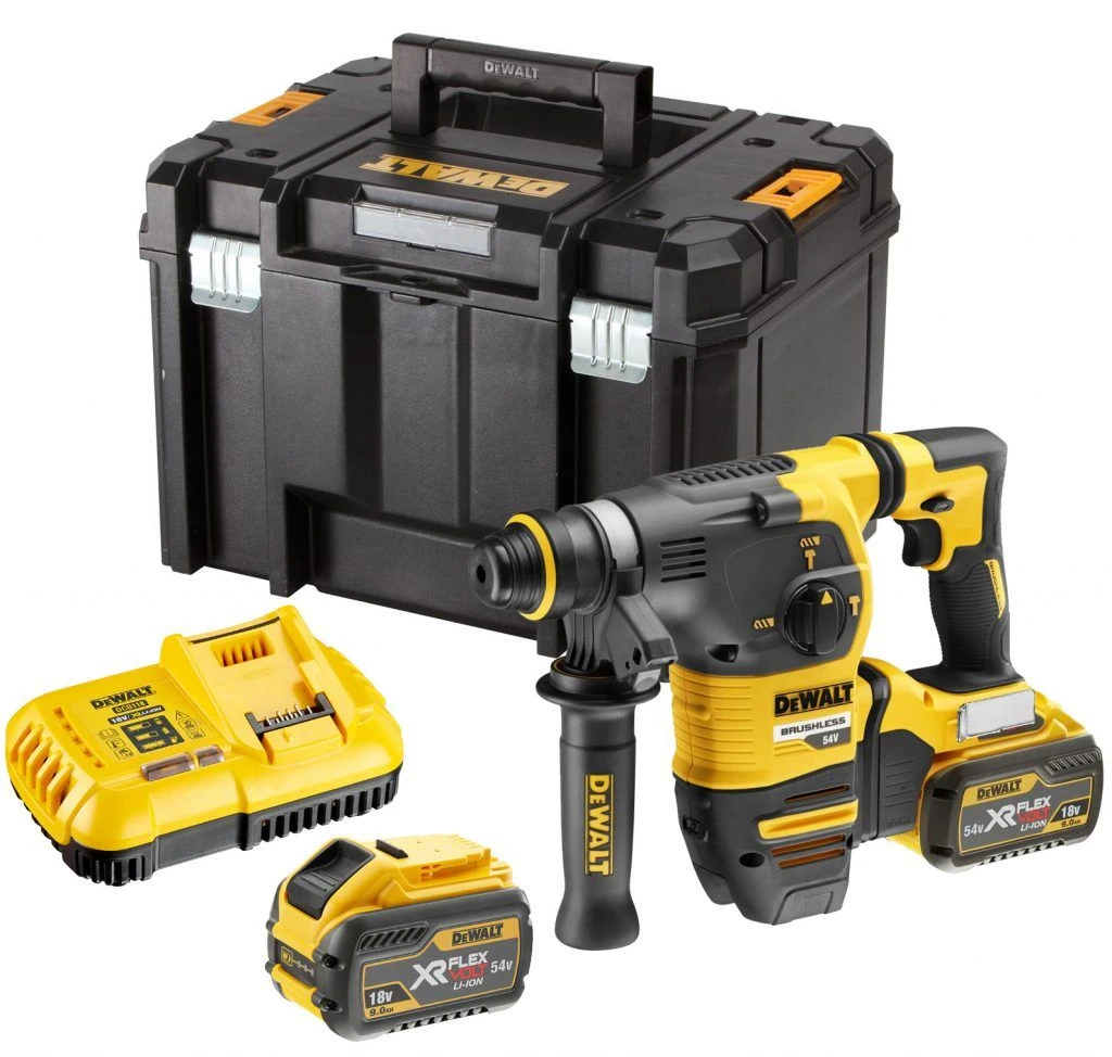 DeWalt DCH333X2 18V / 54V Li-Ion XR Flexvolt Accu SDS-plus Combihamer Set (2x 9.0Ah Accu) In TSTAK - 3,5J - Koolborstelloos - DCH333X2-QW 1 DeWalt DCH333X2 18V / 54V Li-Ion XR Flexvolt Accu SDS-plus Combihamer Set (2x 9.0Ah Accu) In TSTAK - 3,5J - Koolborstelloos - DCH333X2-QW