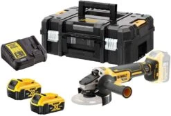 DeWalt DCG405P2 18V Li-Ion Accu Haakse Slijper Set (2x 5.0Ah Accu) In TSTAK - 125mm - Koolborstelloos - DCG405P2-QW