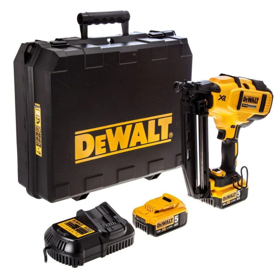 DeWalt DCN660P2 18V Li-Ion Accu Afwerk Tacker Set (2x 5.0Ah Accu) In Koffer - 32-63mm - 16 Gauge - Koolborstelloos - DCN660P2-QW 1 DeWalt DCN660P2 18V Li-Ion Accu Afwerk Tacker Set (2x 5.0Ah Accu) In Koffer - 32-63mm - 16 Gauge - Koolborstelloos - DCN660P2-QW