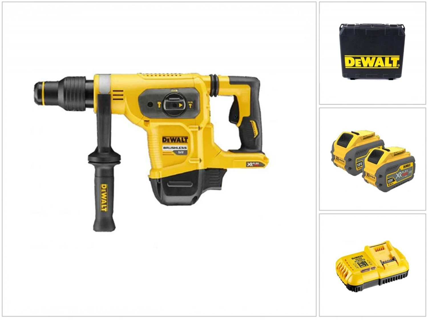 DeWalt DCH481X2 54V Li-Ion Accu XR Flexvolt SDS-max Combihamer Set In Koffer (2x 9.0Ah Accu) - 6J - Koolborstelloos - DCH481X2-QW 1 DeWalt DCH481X2 54V Li-Ion Accu XR Flexvolt SDS-max Combihamer Set In Koffer (2x 9.0Ah Accu) - 6J - Koolborstelloos - DCH481X2-QW