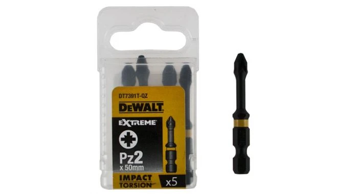 DeWalt DT7391T Extreme Impact Torsion Schroefbits - PZ2 - 50mm (5st) - DT7391T-QZ 1 DeWalt DT7391T Extreme Impact Torsion Schroefbits - PZ2 - 50mm (5st) - DT7391T-QZ
