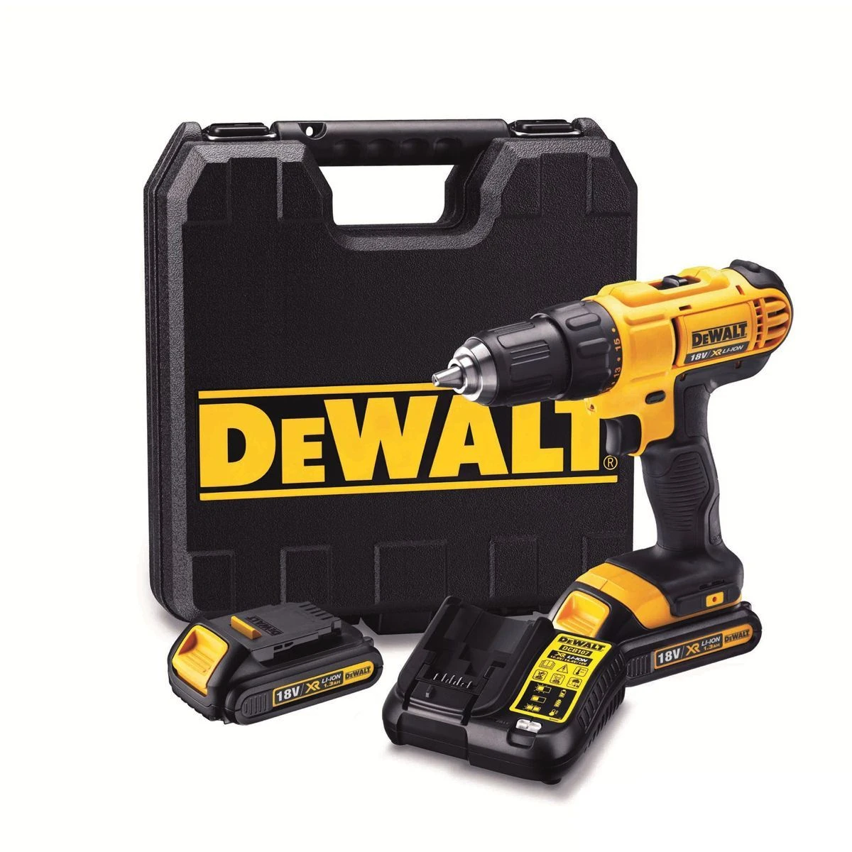 DeWalt DCD771C2 18V Li-Ion Accu Boor-/schroefmachine Set (2x 1.3Ah Accu) In Koffer - DCD771C2-QW 1 DeWalt DCD771C2 18V Li-Ion Accu Boor-/schroefmachine Set (2x 1.3Ah Accu) In Koffer - DCD771C2-QW