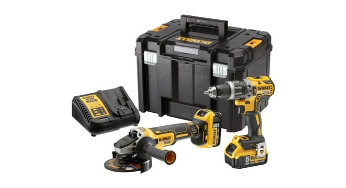 DeWalt DCK2080P2T 18V Li-Ion Accu Klopboor-/schroefmachine (DCD796) & Haakse Slijper (DCG405) Combiset (2x 5.0Ah Accu) In TSTAK - Koolborstelloos 1 DeWalt DCK2080P2T 18V Li-Ion Accu Klopboor-/schroefmachine (DCD796) & Haakse Slijper (DCG405) Combiset (2x 5.0Ah Accu) In TSTAK - Koolborstelloos