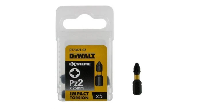 DeWalt DT7387T Extreme Impact Schroefbits - PZ2 - 25mm (5st) - DT7387T-QZ 1 DeWalt DT7387T Extreme Impact Schroefbits - PZ2 - 25mm (5st) - DT7387T-QZ