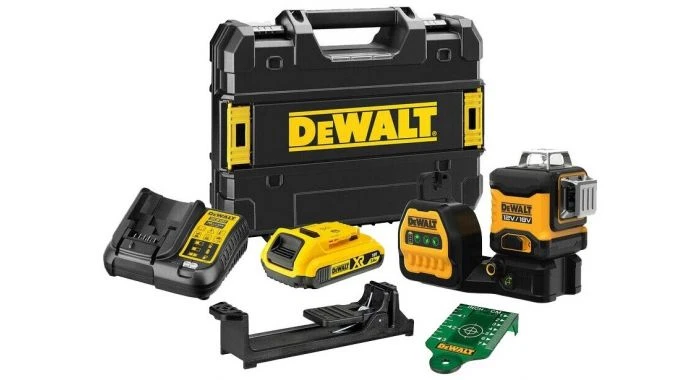 DeWalt DCE089D1G18 12V / 18V Li-ion Accu Zelfnivellerende 3x 360 Graden Kruislijnlaser Set (1x 2.0Ah Accu) In Koffer - 3 Lijnen - 30m - Groen - DCE089D1G18-QW 1 DeWalt DCE089D1G18 12V / 18V Li-ion Accu Zelfnivellerende 3x 360 Graden Kruislijnlaser Set (1x 2.0Ah Accu) In Koffer - 3 Lijnen - 30m - Groen - DCE089D1G18-QW