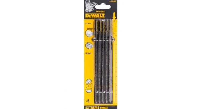 DeWalt DT2084 BiM Decoupeerzaagblad Extreme - 2mm Tandafstand - Sandwich Materiaal (5st) - DT2084-QZ 1 DeWalt DT2084 BiM Decoupeerzaagblad Extreme - 2mm Tandafstand - Sandwich Materiaal (5st) - DT2084-QZ