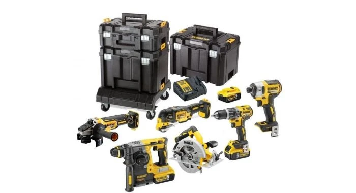 DeWALT DCK685P3T 18V Li-Ion Accu 6-delige Combiset (3x 5,0Ah Accu) In TSTAK (incl. Trolley) - Koolborstelloos 1 DeWALT DCK685P3T 18V Li-Ion Accu 6-delige Combiset (3x 5,0Ah Accu) In TSTAK (incl. Trolley) - Koolborstelloos