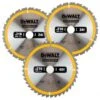 DeWalt DT1962 3-delige Construction Cirkelzaagbladen Set - 216 X 30 X 24T / 40T - Hout (Met Nagels) - DT1962-QZ