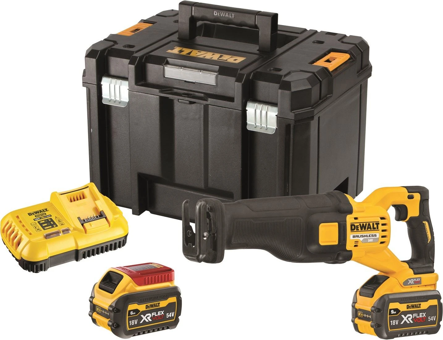 DeWALT DCS389X2-QW 54V Li-ion FlexVolt Accu Reciprozaag Set (2x 9.0Ah) In TSTAK Koffer 1 DeWALT DCS389X2-QW 54V Li-ion FlexVolt Accu Reciprozaag Set (2x 9.0Ah) In TSTAK Koffer