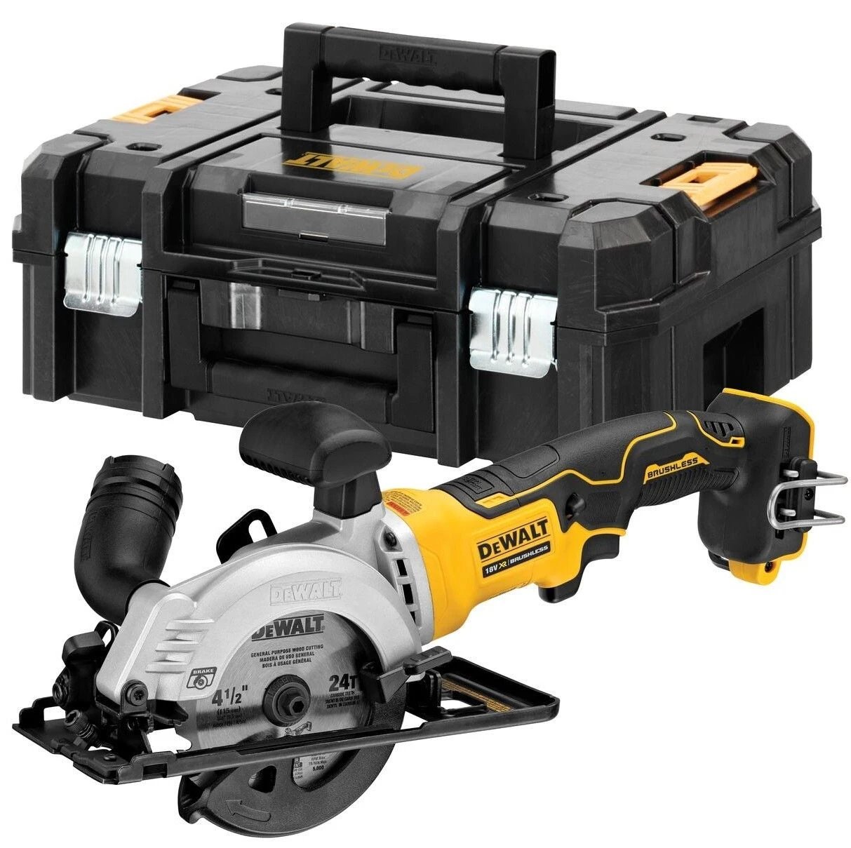 DeWALT DCS571E1T-XJ 18V Li-ion Accu Cirkelzaag Set (1x PowerStack Accu) In TSTAK Koffer - 115mm 2 DeWALT DCS571E1T-XJ 18V Li-ion Accu Cirkelzaag Set (1x PowerStack Accu) In TSTAK Koffer - 115mm - Afbeelding 2