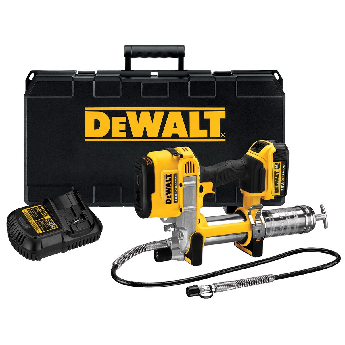 DeWalt DCGG571M1 18V Li-Ion Accu Vetspuit Set (1 X 4.0Ah Accu) In Koffer - DCGG571M1-QW 1 DeWalt DCGG571M1 18V Li-Ion Accu Vetspuit Set (1 X 4.0Ah Accu) In Koffer - DCGG571M1-QW