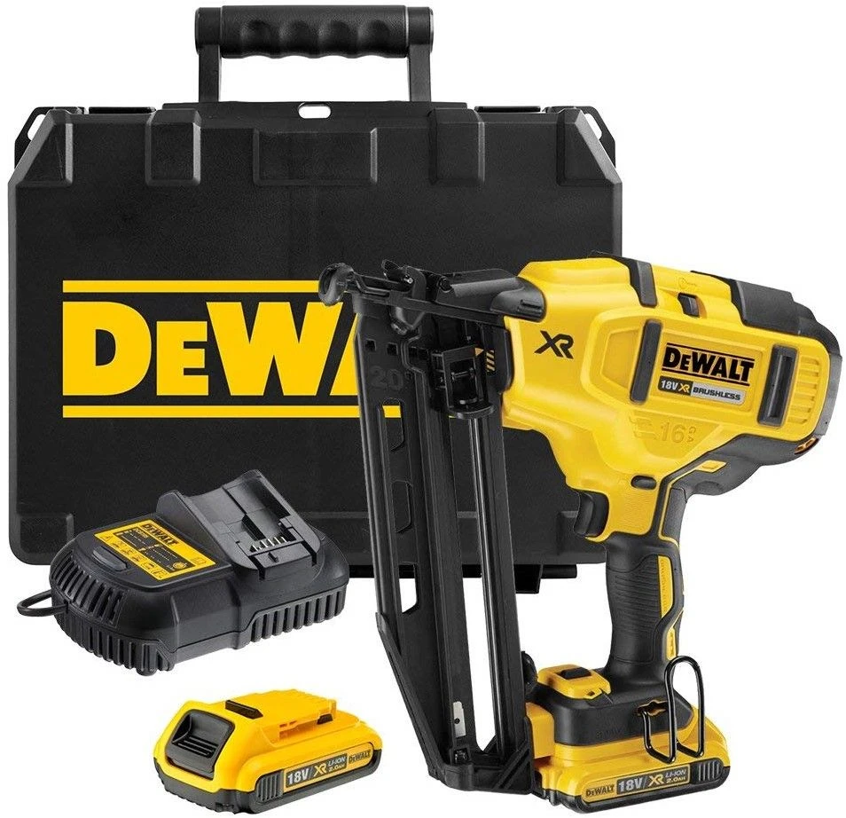 DeWalt DCN660D2 18V Li-Ion Accu Afwerk Tacker Set (2x 2.0Ah Accu) In Koffer - 32-63mm - 16 Gauge - Koolborstelloos - DCN660D2-QW 1 DeWalt DCN660D2 18V Li-Ion Accu Afwerk Tacker Set (2x 2.0Ah Accu) In Koffer - 32-63mm - 16 Gauge - Koolborstelloos - DCN660D2-QW