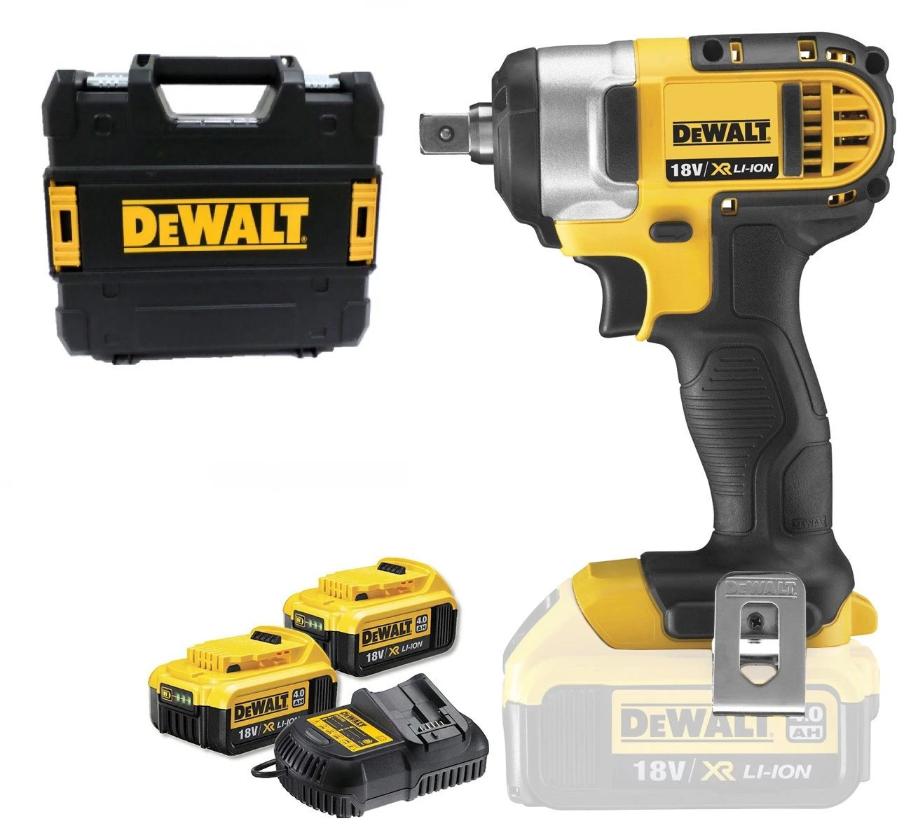 DeWalt DCF880M2 18V Li-Ion Accu Slagmoersleutel Set (2x 4.0Ah Accu) In TSTAK - 203Nm - 1/2" - DCF880M2-QW 1 DeWalt DCF880M2 18V Li-Ion Accu Slagmoersleutel Set (2x 4.0Ah Accu) In TSTAK - 203Nm - 1/2" - DCF880M2-QW