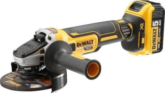 DeWalt DCG405P2 18V Li-Ion Accu Haakse Slijper Set (2x 5.0Ah Accu) In TSTAK - 125mm - Koolborstelloos - DCG405P2-QW 2 DeWalt DCG405P2 18V Li-Ion Accu Haakse Slijper Set (2x 5.0Ah Accu) In TSTAK - 125mm - Koolborstelloos - DCG405P2-QW - Afbeelding 2